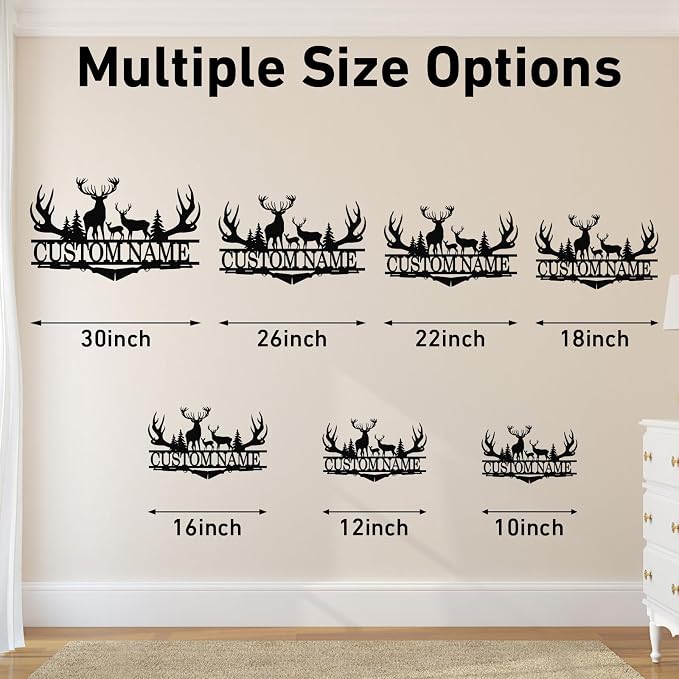 Dyoart Personalized Deer Metal Cabin Sign | Custom Metal Signs Outdoor | Deer - Image 6