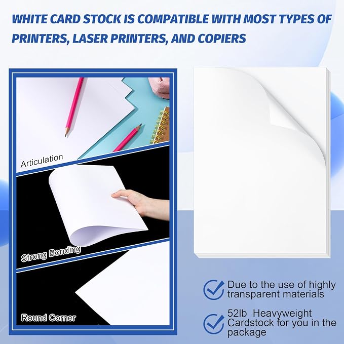 Gersoniel 100 Pcs Printer Paper 11 x 17 Inch Copy Paper 52 lb Glossy Paper - Image 3
