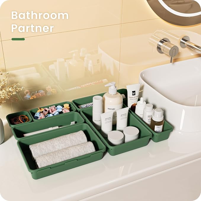 A-LuGei 【】 【】 ArmyGreen Drawer Organizer, Makeup organizer - Image 2