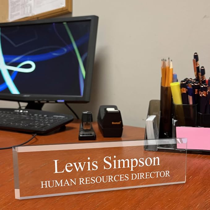 SignsByLITA Personalized Acrylic Desk Name Plate 2" x 8" - Image 2