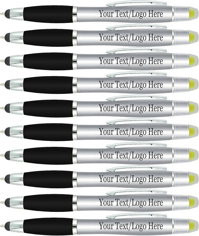 SyPen Personalized Pens with Gel Highlighter and Stylus -200 Pack Bulk-Free by Sypen