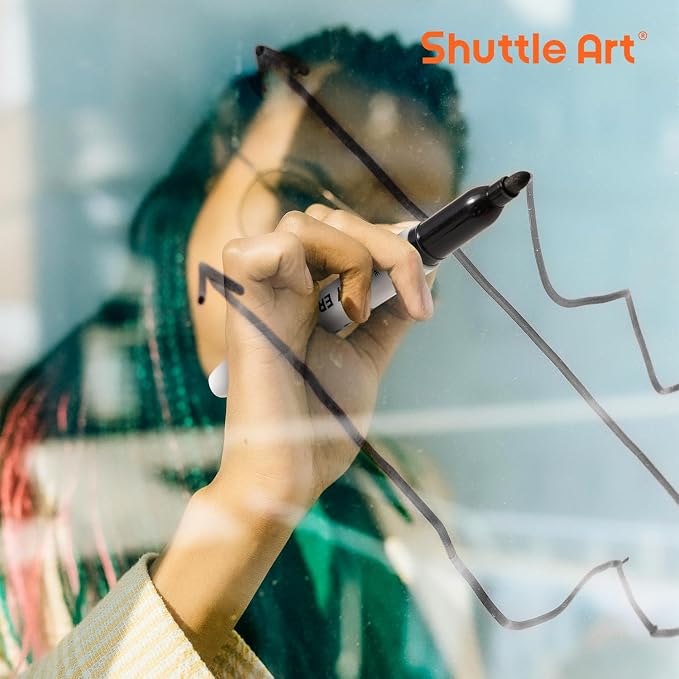 Shuttle Art Dry Erase Markers, 32 Pack Black Whiteboard Markers, Fine Tip Dry - Image 8