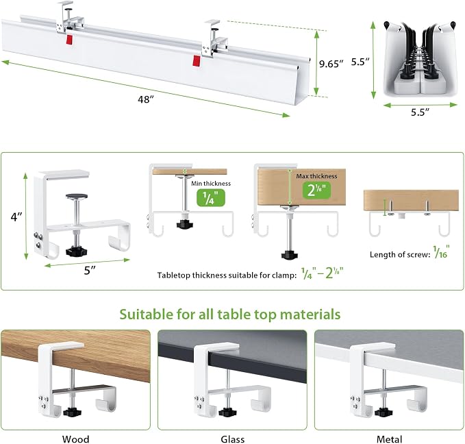 KEEGH Extra Large 48" Under Desk Cable Management Tray - Image 4