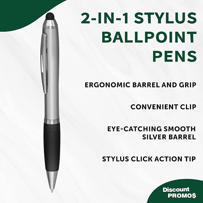 DISCOUNT PROMOS Stylus Ballpoint Pens Set of 10, Bulk Pack - Image 3