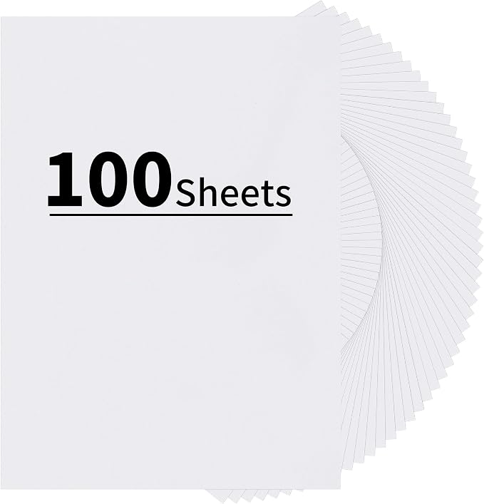100 Sheets White Cardstock 8.5 X 11 Inches, 92lb/250gsm Heavy Weight Printer by UnclePaul