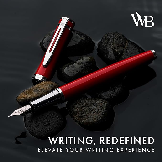 Wordsworth & Black Fountain Pen Set, Medium Nib, Includes 24 Pack Ink Cartridges - Image 2