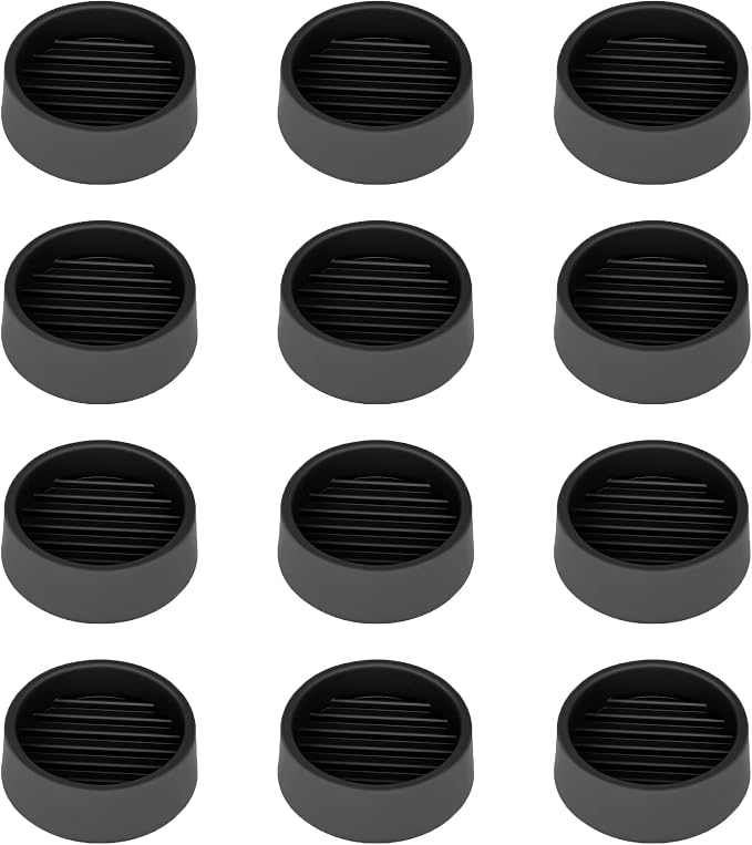 VOCOMO Non Slip Furniture Pads, 1.5' Round Black Rubber Caster Cups, Anti Slide by VOCOMO