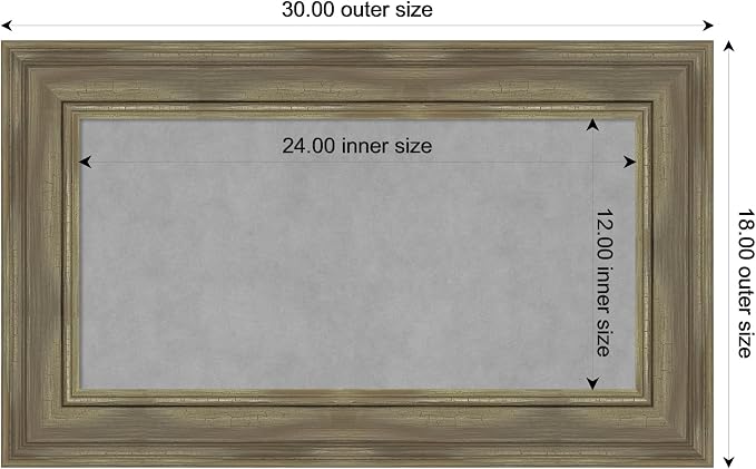 Amanti Art Grey Framed Magnetic Board 18x30 Small Vision Board - Image 3
