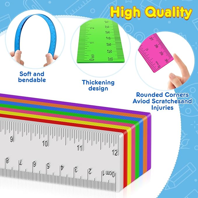 32 Pack Clear Plastic Ruler 12 Inch, Rulers Bulk - Image 3