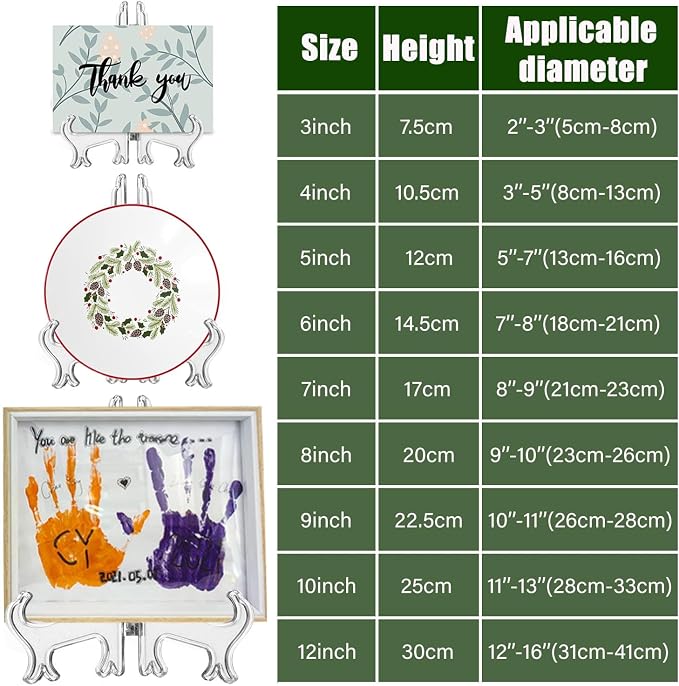 LonlyEagle 6 Pack 9 Inch Clear Plastic Easels or Stand/Plate Holders to Display - Image 2