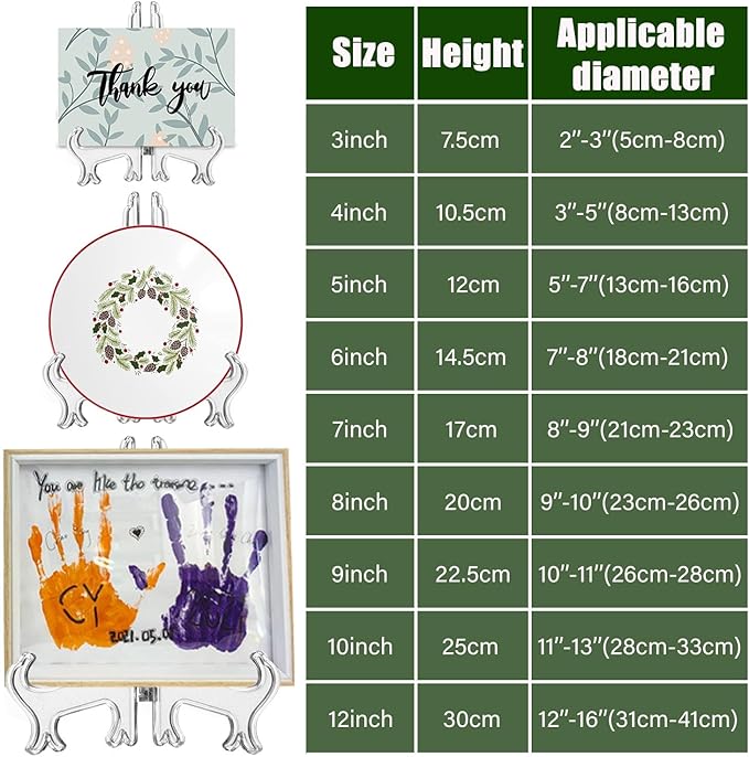 LonlyEagle 12 Pack 5 Inch Clear Plastic Easels or Stand/Plate Holders to - Image 2