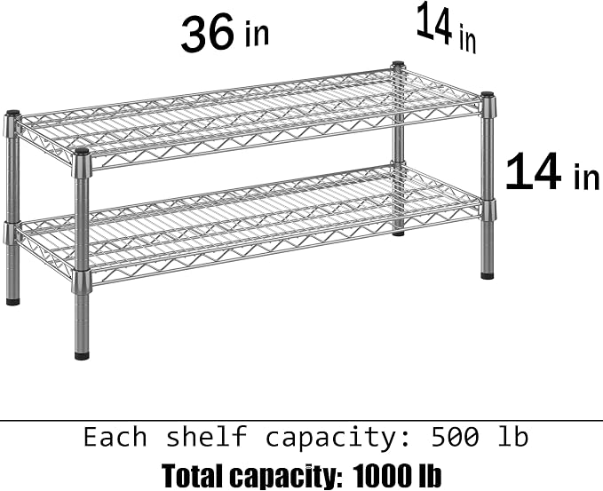 Regal Altair 14" Deep x 36" Wide x 14" Height Wire Shelving Kit | 2-Tier | NSF - Image 3
