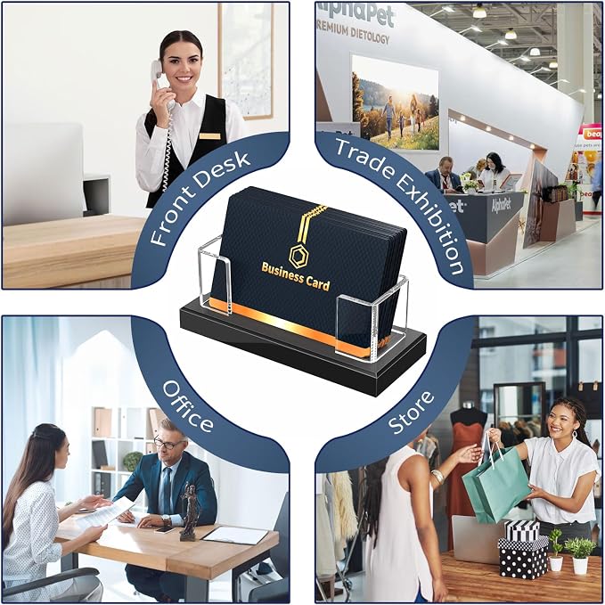 NIUBEE Acrylic Business Card Holder: Clear Plastic Business Cards Display Stand - Image 5