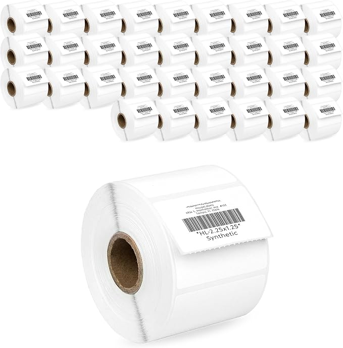 HOUSELABELS 2.25" x 1.25" Address Labels on 1" Core in Polypropylene Compatible by HouseLabels