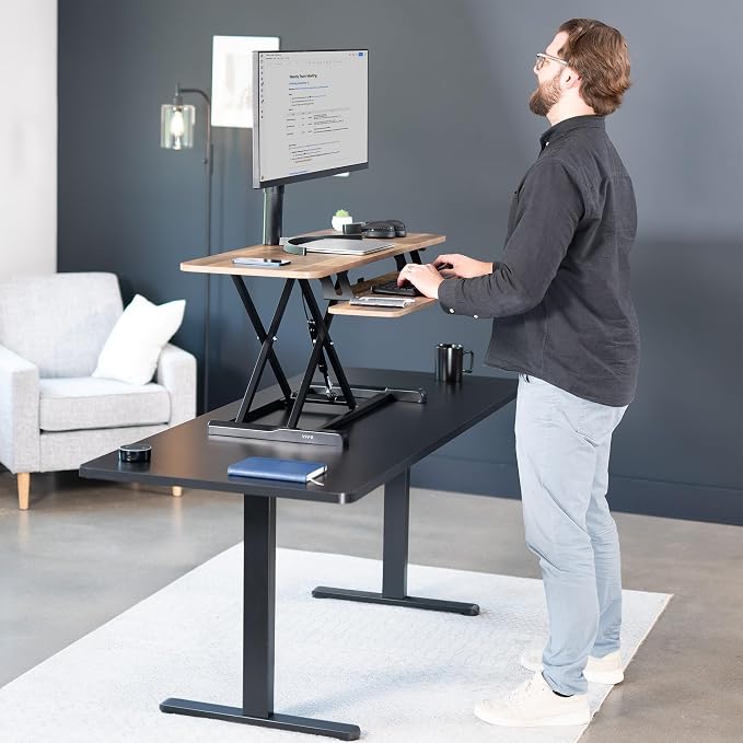 VIVO 48 inch Desk Converter, K Series, Height Adjustable Sit to Stand Riser - Image 9