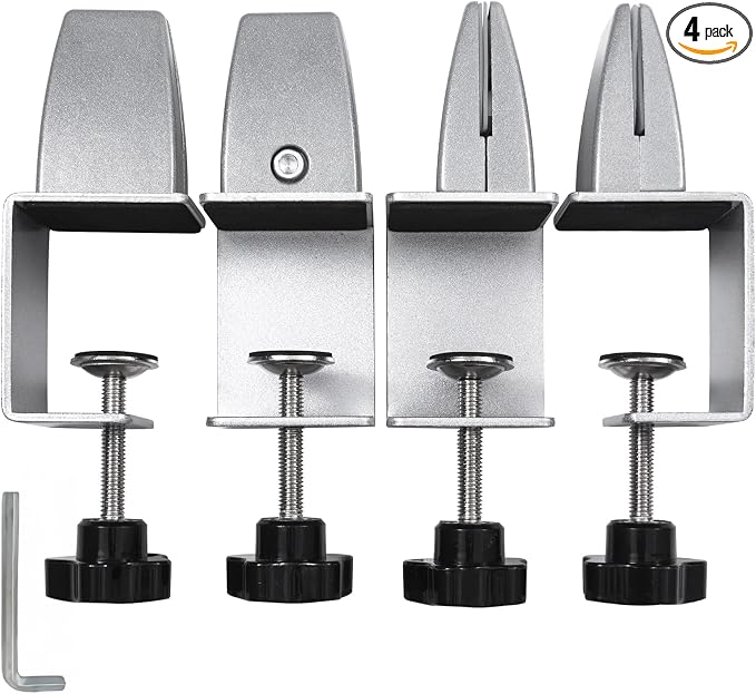 Heavy Duty Sneeze Guard Clamp For 0.1" to 1" Thick Panel, Desk Partition by Unknown