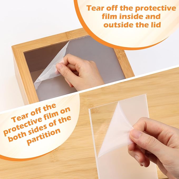 5x8 Index Card Holder with Dividers Bamboo Index Card Storage Box 4 - Image 5