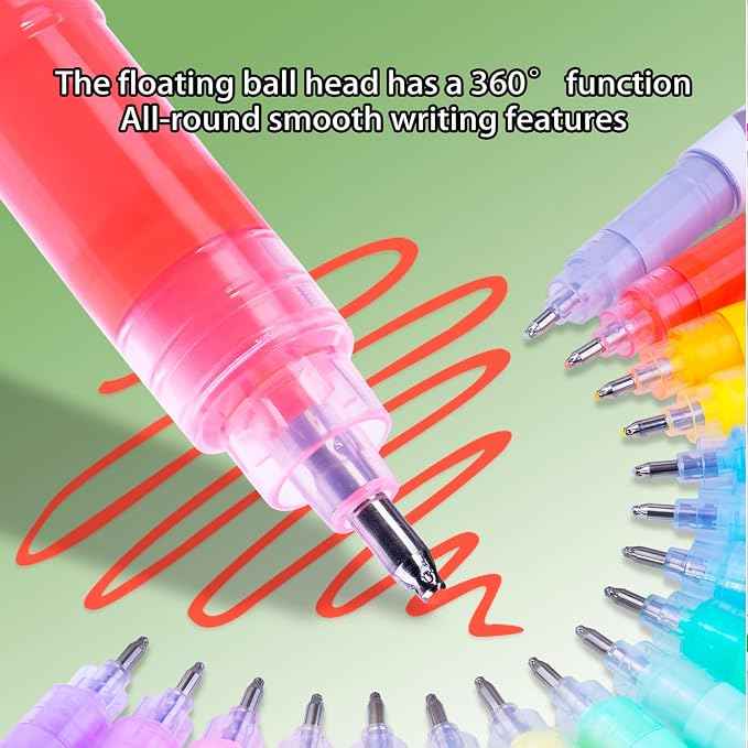 kander Acrylic Gel Pens, 12 Colors Highlighter Acrylic Gel Ink Pens