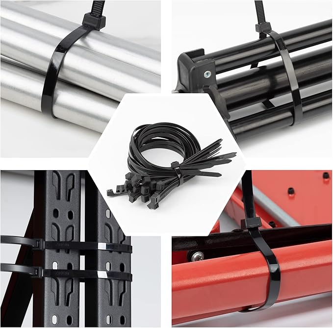 XINGO 48 inch Black Zip Ties Heavy Duty 25 PCS, 200 LBS Ultra Strong Plastic - Image 6