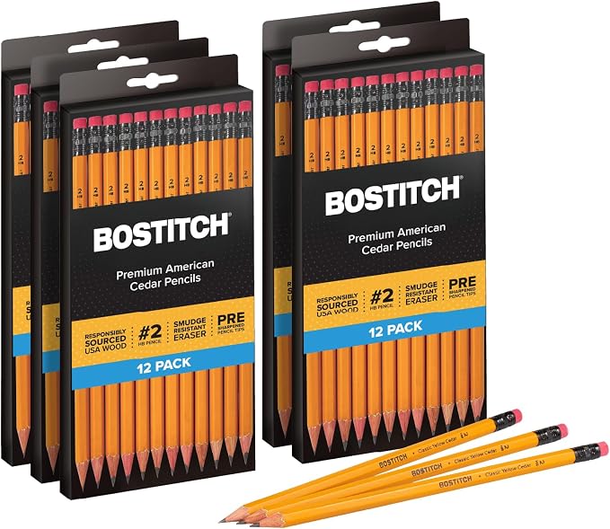 Bostitch Office Premium #2 Pencils, American Cedar Wood, Pre-Sharpened by BostitchOfficeProducts