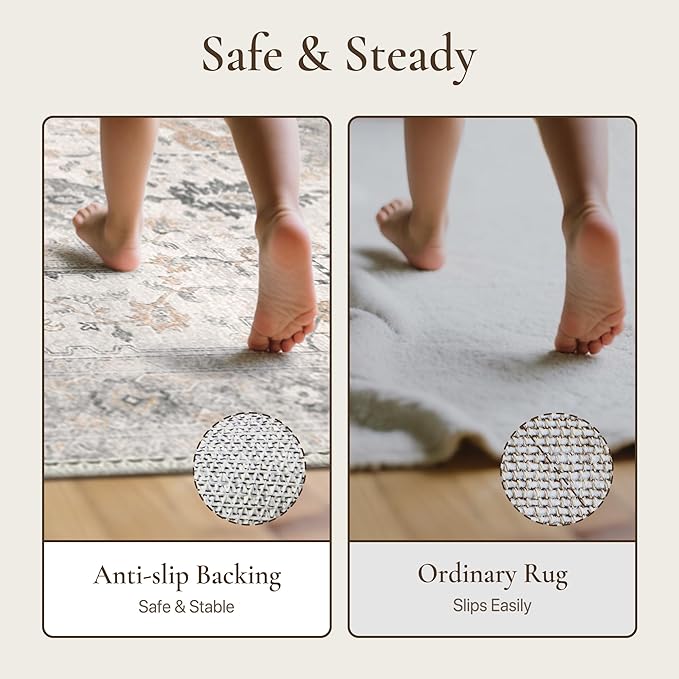 GENIMO Runner Rug 2PCs, Machine Washable Non Slip Vintage Hallway Runner Rug - Image 6