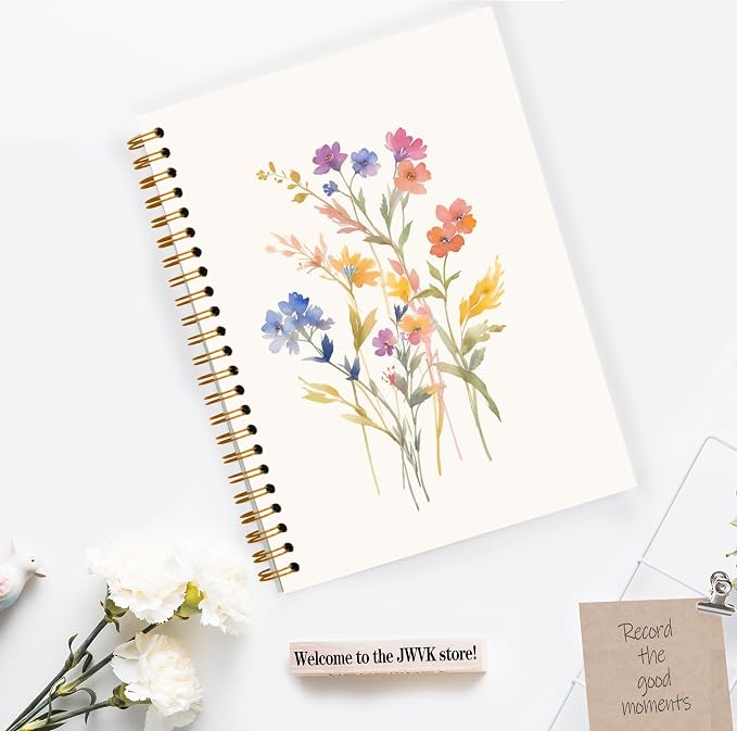 JWVK Vintage Wild Flower Botanical Plant Notebook 05, Rustic Spring Floral - Image 3