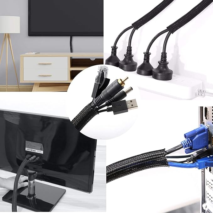 QCSIW 1/4" x 50ft Black Cable Sleeve Cover - Image 6