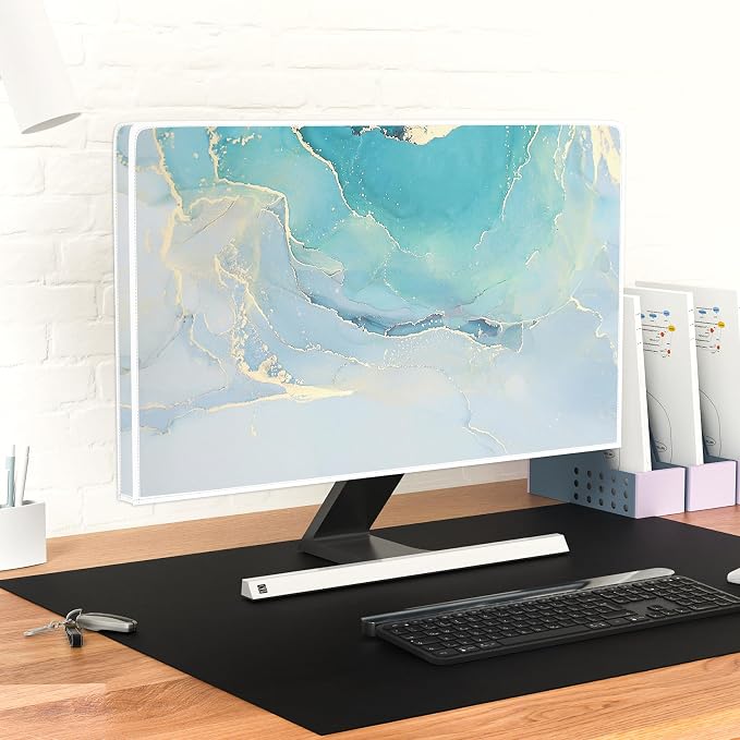 Baocicco Blue Green Marble Monitor Dust Cover 22, 25 Inch Creative Anti-Static - Image 4