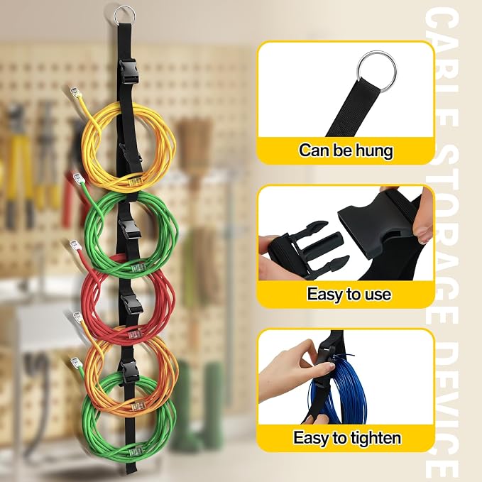 Wowangce 4 Pcs Extension Cord Organizers and Storage Garage Extension Cord - Image 3