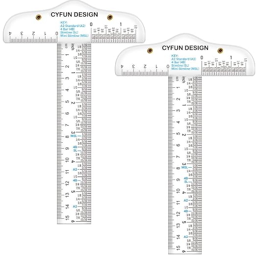2PCS 6 inch/15cm T-Shape Acrylic Transparent T-Ruler by CYFUNDESIGN