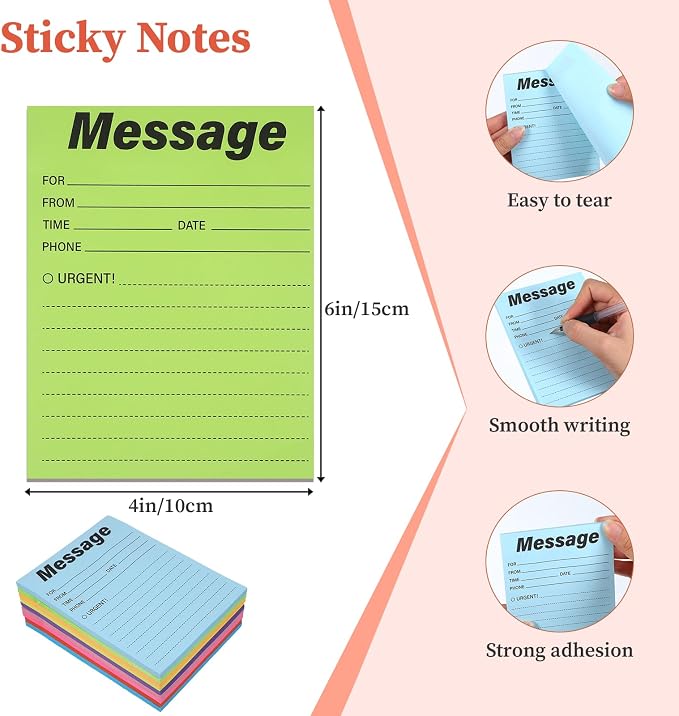 9 Pieces Phone Message Pads for Office Sticky Notes, Telephone Message Pads - Image 2