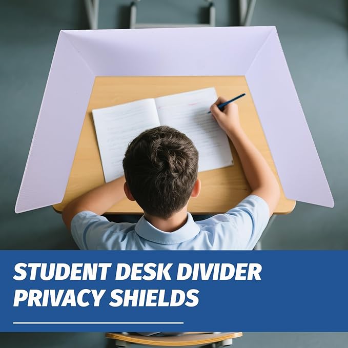 ZYINOZOC 24 Pack Desk Dividers for Students, 3-Fold Privacy Screens, Testing - Image 7