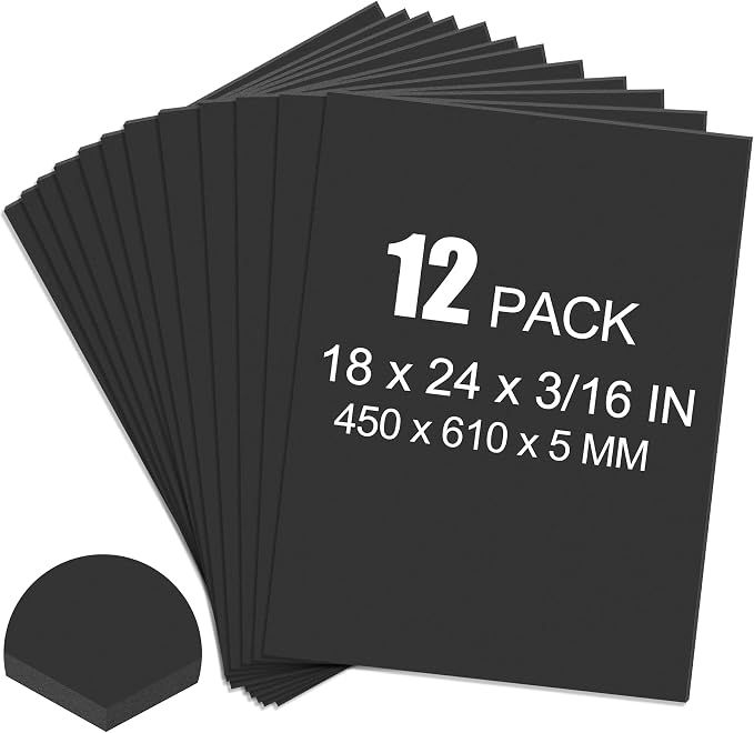 ToLanbbt 12 Pack Black Foam Board, Displaying by ToLanbbt