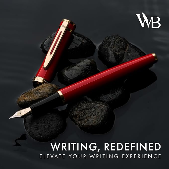 Wordsworth & Black Fountain Pen Set, 18K Gilded Medium Nib, Includes 24 Pack - Image 2