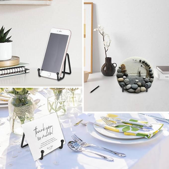 LIONWEI LIONWELI Black Decorative Plate Stand Holder Picture Frame Stand Easel - Image 6