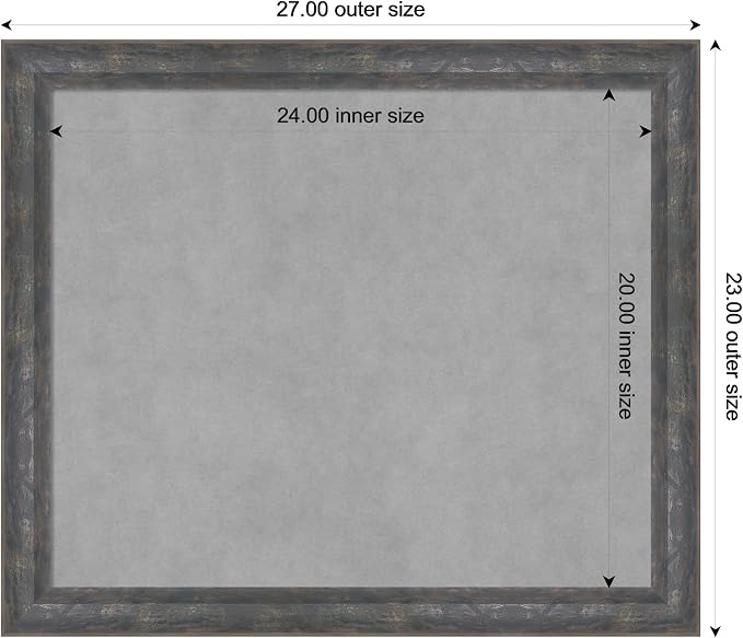 Amanti Art Grey Framed Magnetic Board 23x27 Medium Vision Board - Image 3