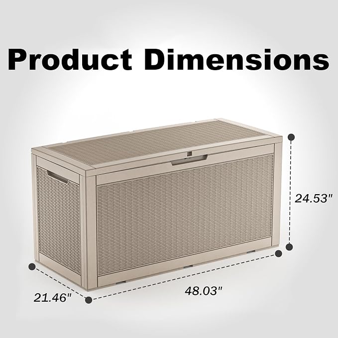 EasyUp 120 Gallon Deck Boxes Waterproof, Outdoor Large Storage Boxes - Image 2