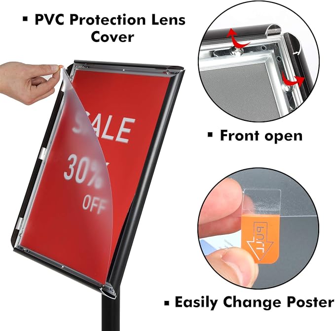 DISPLAYSWORKER Adjustable Poster Sign Stand 11 x 17, Floor-Standing Sign Holder - Image 5