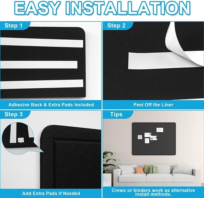 Large Felt Bulletin Board for Wall, Soft Felt Cork Board for Office, Home - Image 5