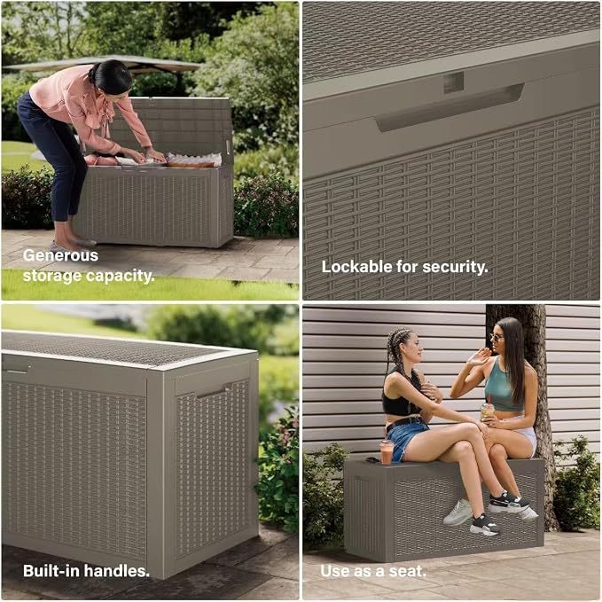 Yardgrace Heavy-Duty 150 Gallon Waterproof Deck Storage Boxes - Image 7
