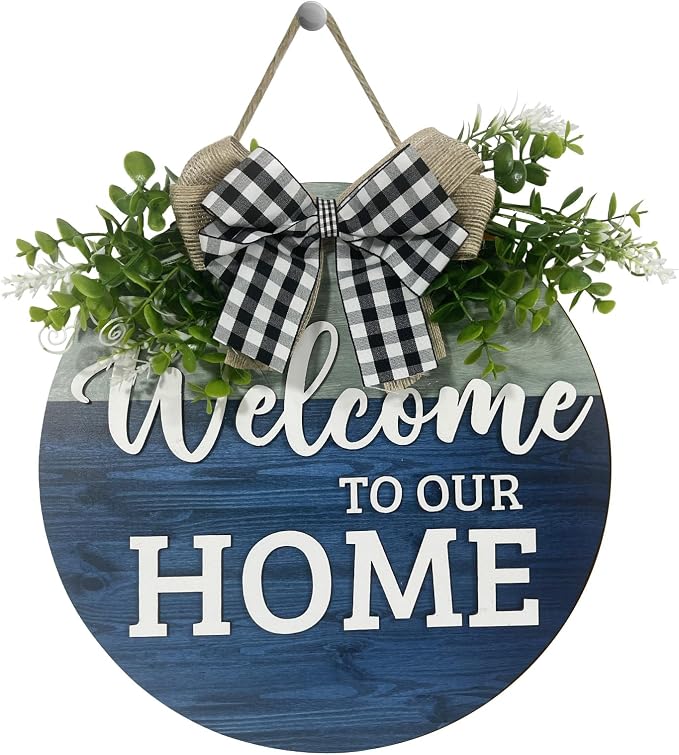 VPDTVK Welcome Sign for Front Door, Rustic Welcome Door Sign Outdoor Wreaths by Unknown