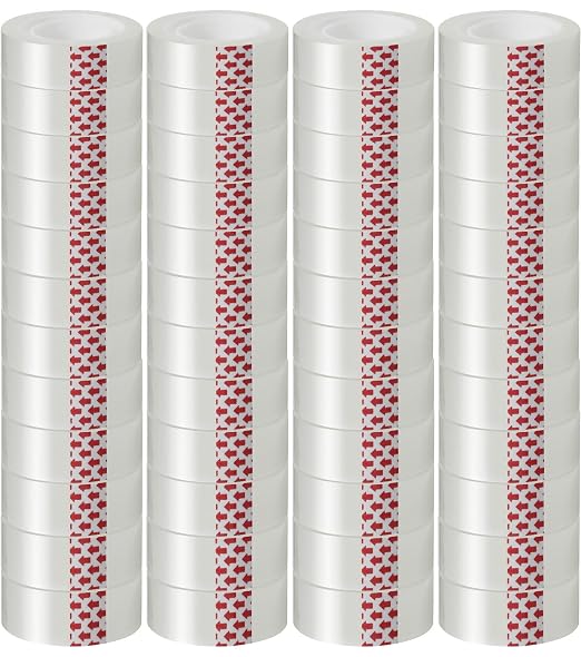 GIBIBU 48 Rolls Transparent Tape Refills, Glossy Gift Wrap Tapes by GIBIBU