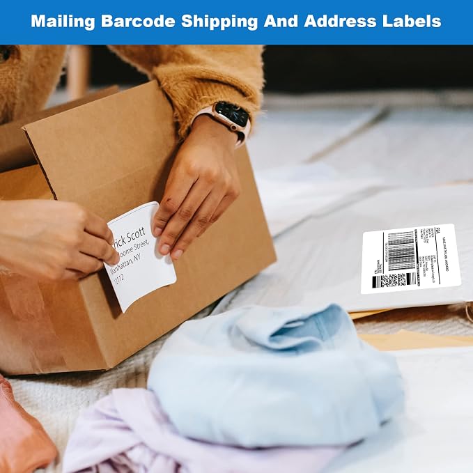 BESTEASY Sticker Labels Compatible Laser/Ink Jet Shipping Labels - Image 5