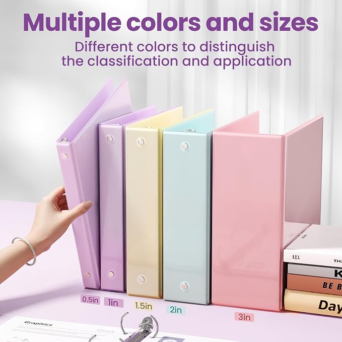 SUNEE 3 Ring Binder 1 Inch 1 Pack - Image 5