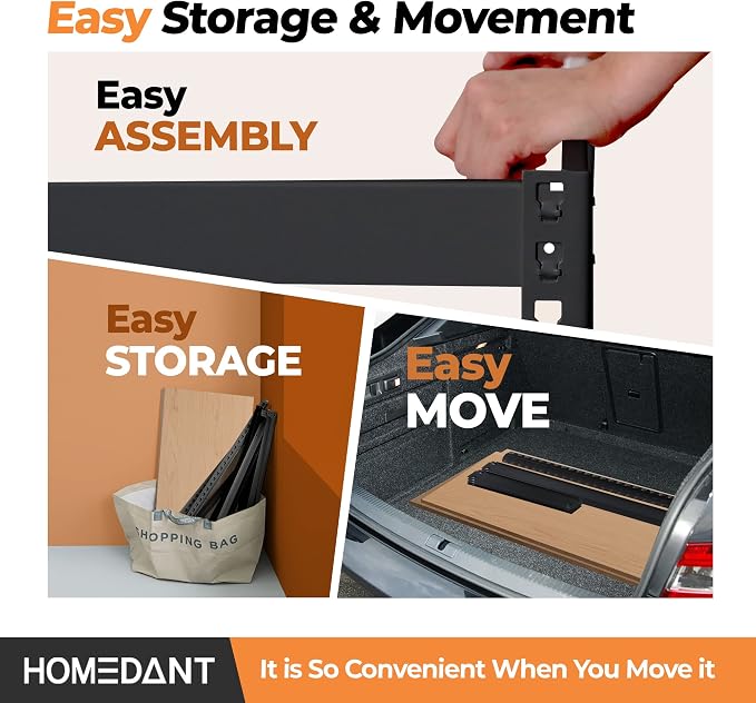 HOMEDANT 28" W 5 Tier Heavy Duty Garage Shelving Adjustable Metal Rack Storage - Image 8