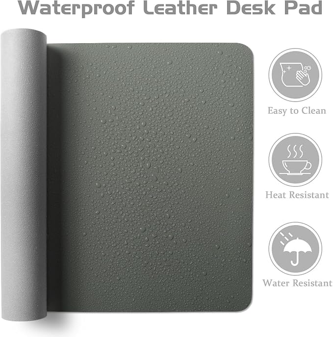 Aothia Leather Desk Pad Protector, Office Desk Mat, Large Mouse Pad, Laptop - Image 4