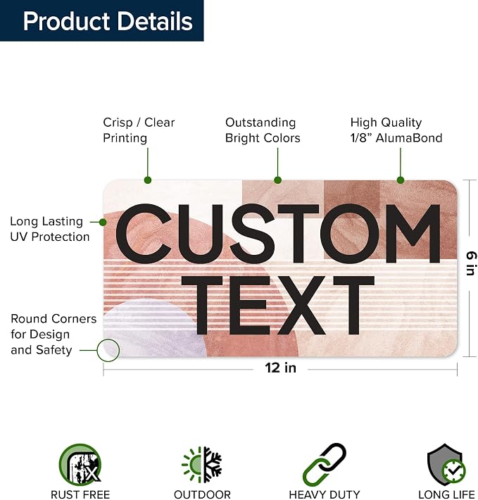 Custom Sign, Custom Street Sign, 11 Font Colors, 13 Font Styles, 4 Hole Options - Image 6