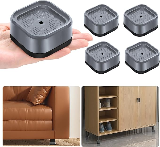 shouwuhho 4 Pack Furniture Risers Adjustable Bed Risers Heavy Duty Lifts Height by EnjoyLifeEnjoyHappiness