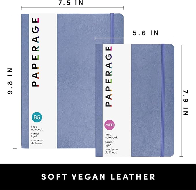 PAPERAGE Softcover Lined Journal Notebook, 176 Pages, Large B5 College Ruled - Image 2