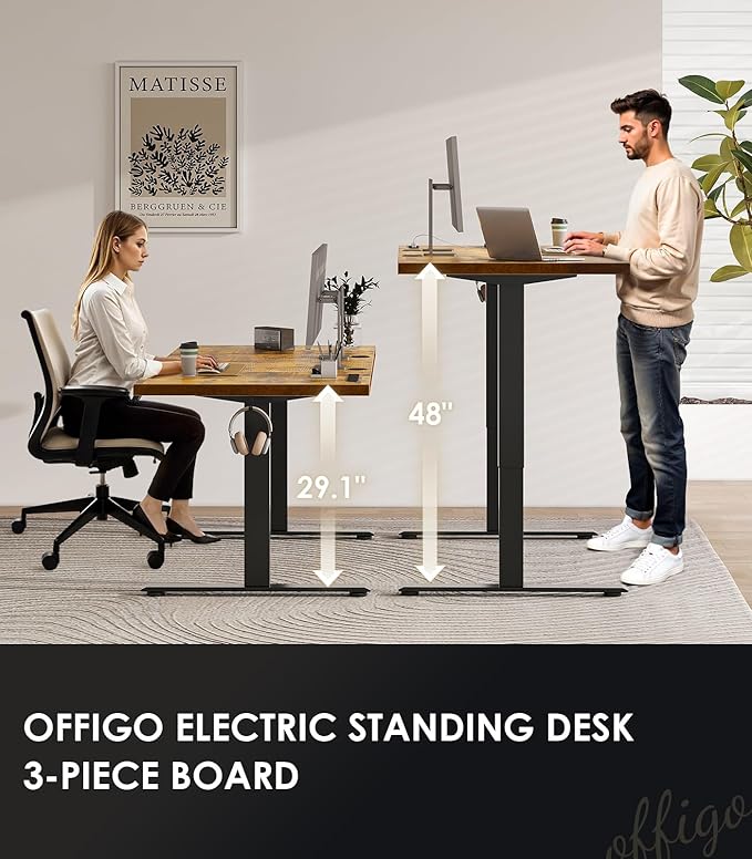 OffiGo 71 Inch Executive Electric Standing Desk, Height Adjustable Desk - Image 3
